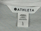 Athleta True Cotton Tee White Womens L Relaxed Fit Crew Neck Short Sleeve Shirt