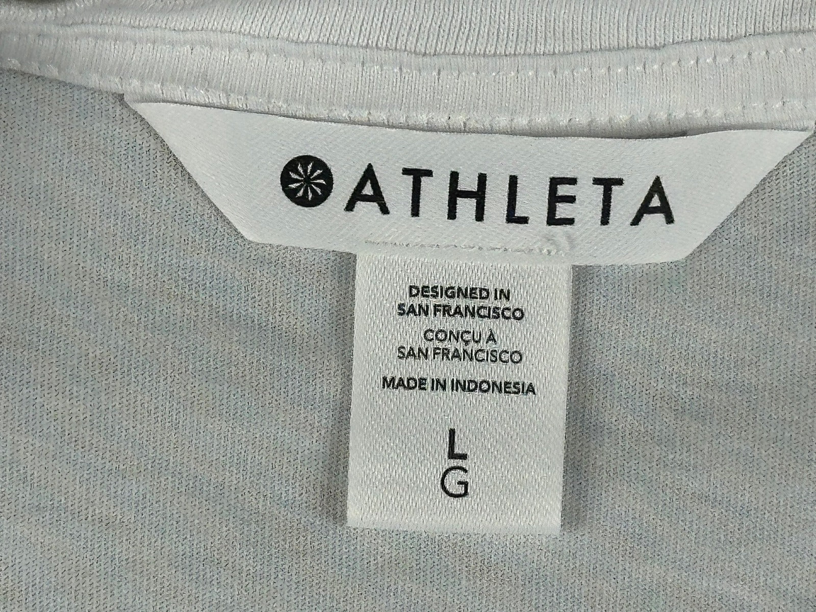 Athleta True Cotton Tee White Womens L Relaxed Fit Crew Neck Short Sleeve Shirt