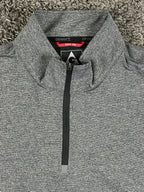 Gerry Mens Quarter Zip Pullover Gray Stretch Performance Long Sleeve Shirt Sz M