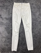 Paige Jeans Women's White Distressed Margot Ultra Skinny Size 28