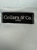 Collars & Co Mens Large Light Blue Dress Collar Polo Shirt Short Sleeve Stretch