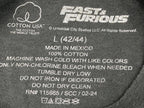 Fast & Furious Graphic T-Shirt Men Black Universal Studios Cars Movie Sz L
