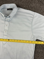 Collars & Co Mens Large Light Blue Dress Collar Polo Shirt Short Sleeve Stretch