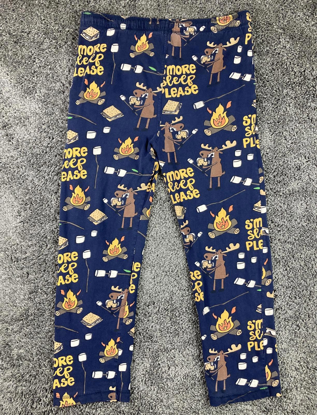 LazyOne Men’s XS Pajama Pants Navy S’more Sleep Please Camping 100% Cotton