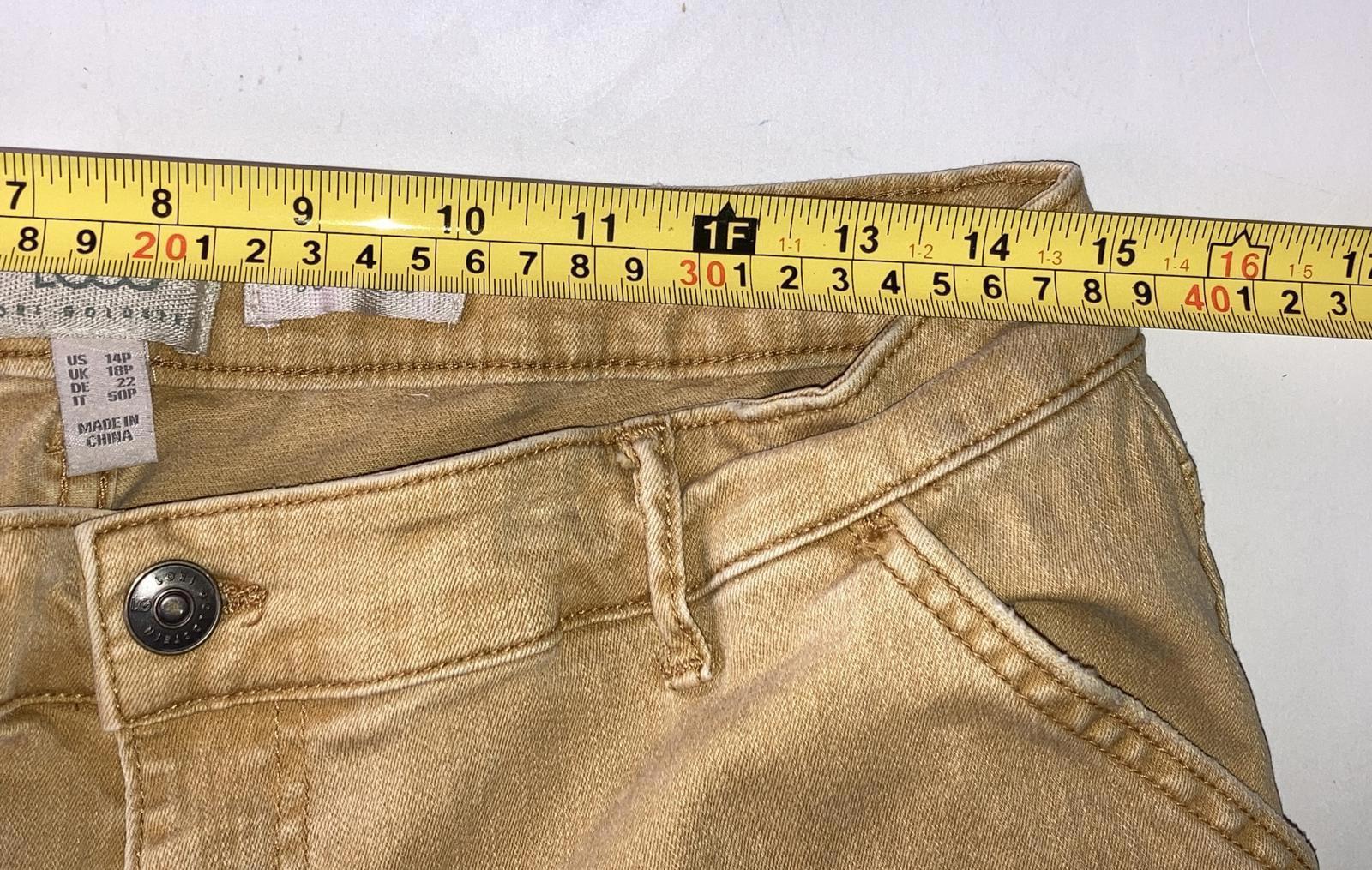 LOGO by Lori Goldstein Women’s Boyfriend Pants Cargo Size 14P Honey Tan Stretch