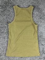 AGOLDE Womens M Medium Olive Green High Neck Ribbed Tank Top USA