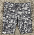 Athleta Chaturanga Jammer 9" Biker Shorts Women's Black Gray Geometric Sz Small