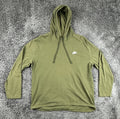 Nike Mens 2XL Olive Green Club Jersey Pullover Lightweight Hoodie Shirt