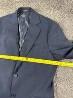 Doppelganger Roma Mens Suit 38R Navy Blue Blazer Pants 32x27 Stretch