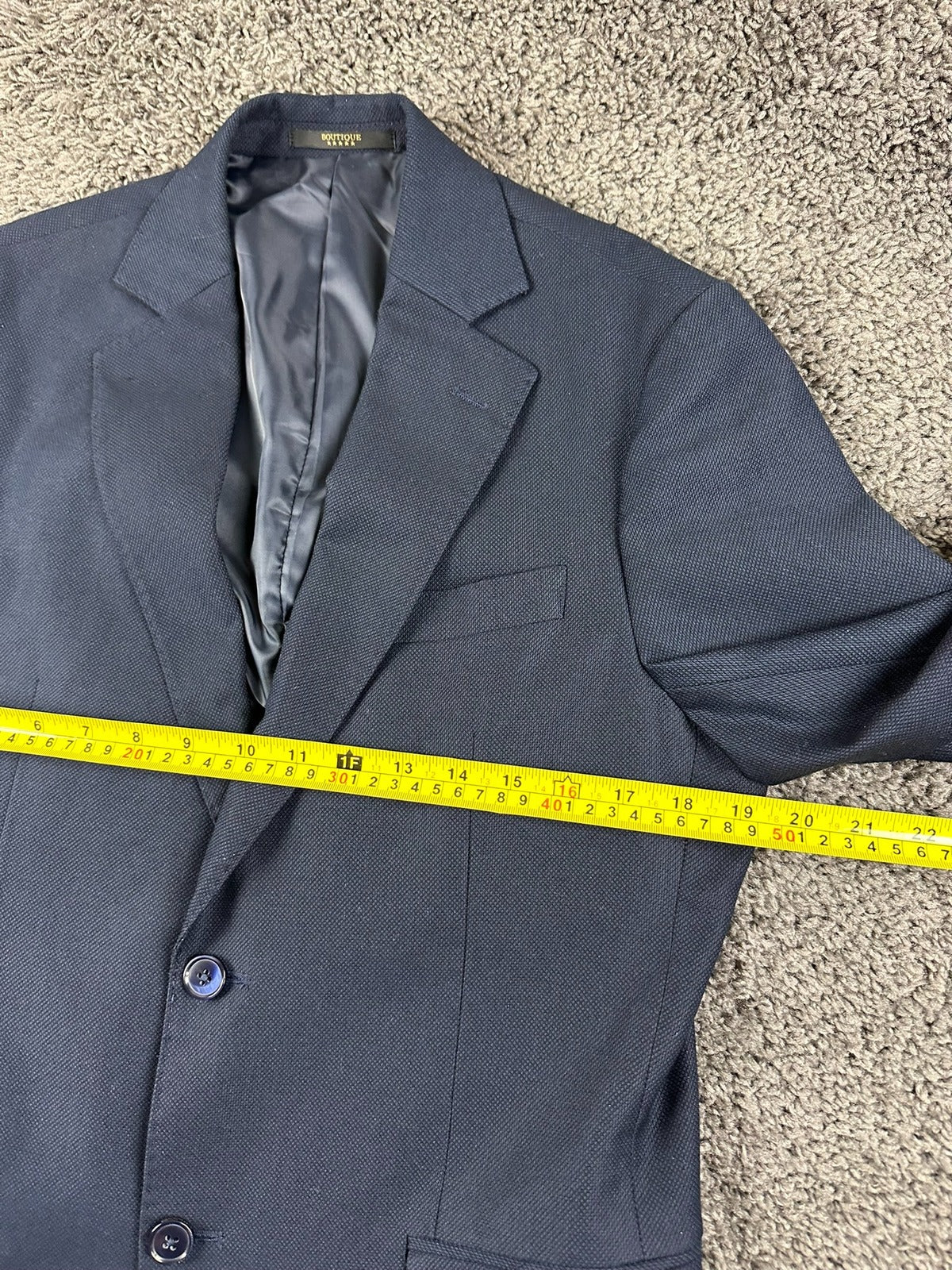 Doppelganger Roma Mens Suit 38R Navy Blue Blazer Pants 32x27 Stretch