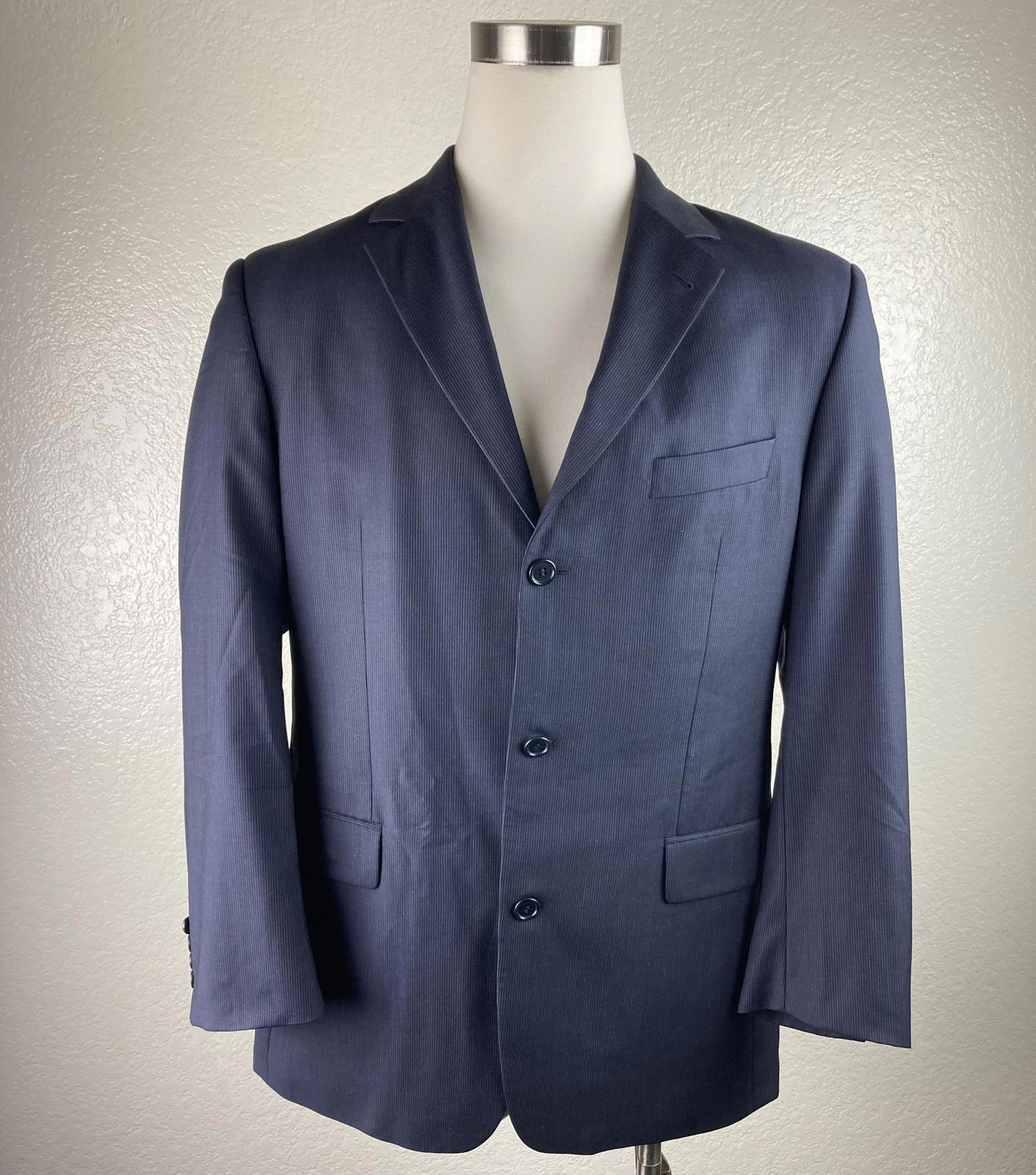 Hugo Boss Wool Jacket Men’s Super 100 Pinstripe Blazer Gray Size 40R