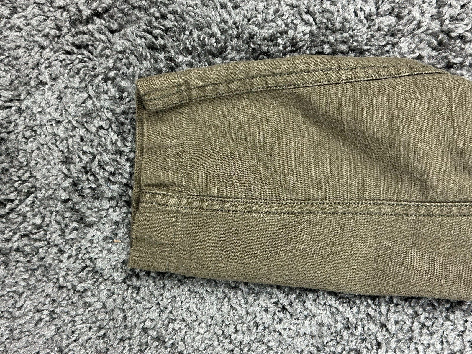 AllSaints Sapper Mens XL Military Overshirt Jacket Olive Green Distressed Cotton