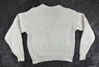 Vintage Cambridge Classics Mens Cardigan Sweater XL Cream Cotton Knit USA Made