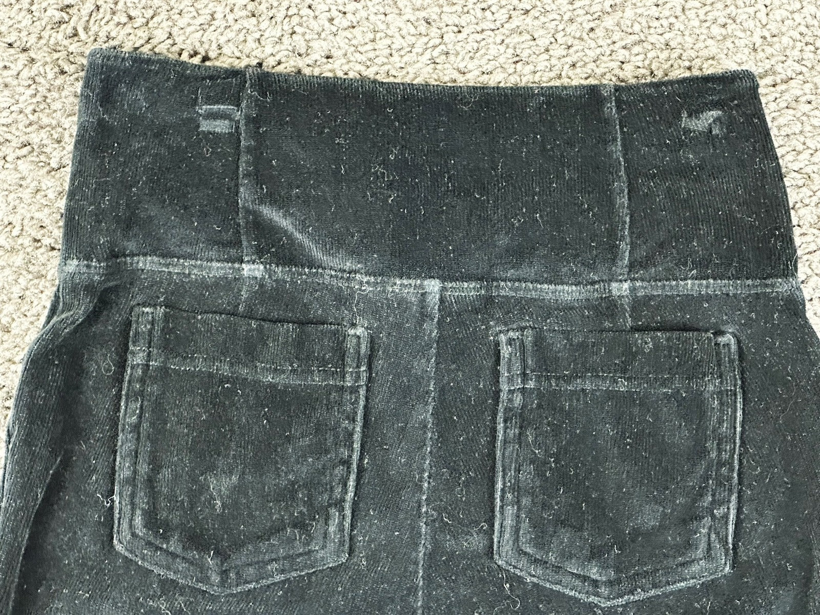 Athleta Black Corduroy Metro High Waisted Leggings Pants Pockets XS