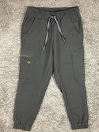 Luuna Astra Jogger Scrub Pants Womens Petite Size S Black Cargo Pockets NWT