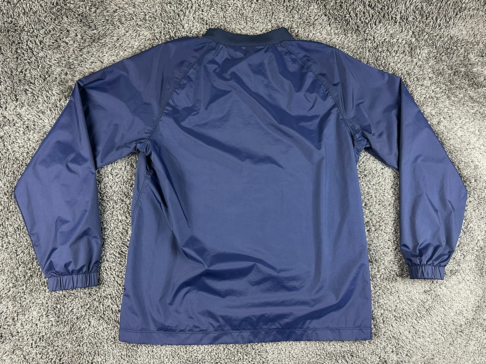 Castore Mens Large Navy Blue Long Sleeve V-Neck Windbreaker Pullover Mesh Lined