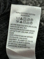 Lucky Brand Mens Medium Charcoal Acid Wash Ribbed Cotton Crewneck Sweater