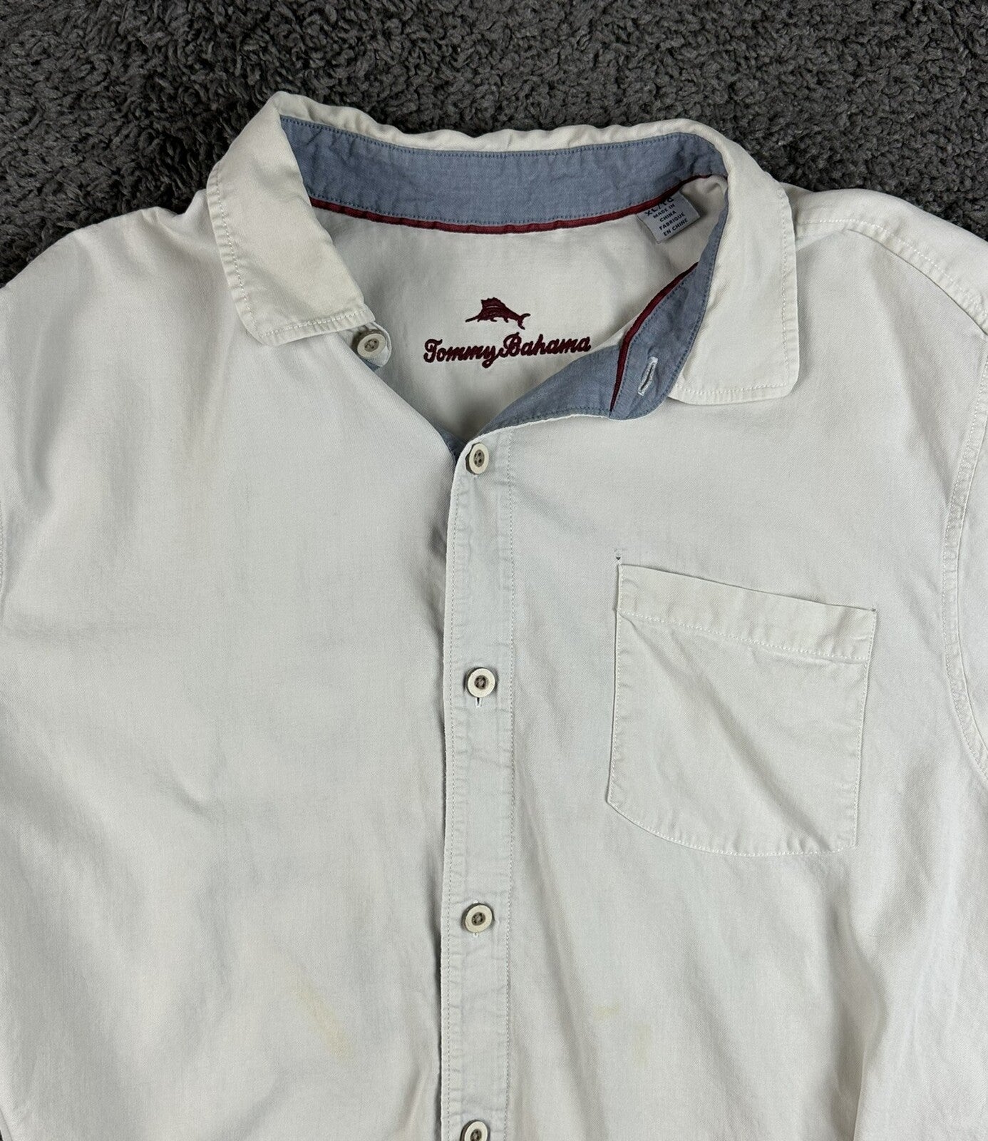 Tommy Bahama Reserve Mens XL White 100% Silk Wine Tasting Embroidered Shirt