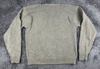 Vtg Faconnable Sweater Mens XL Tan Beige Heavy Cotton Knit Sleeve Patch Pullover