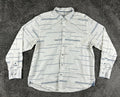 Tommy Bahama Mens XL Calm Sea Stripe Long Sleeve Button Front Shirt White Blue
