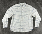 Tommy Bahama Mens XL Calm Sea Stripe Long Sleeve Button Front Shirt White Blue