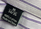 David Donahue Trim Fit Dress Shirt Mens Size 16 34/35 Lavender Pinstripe Cotton