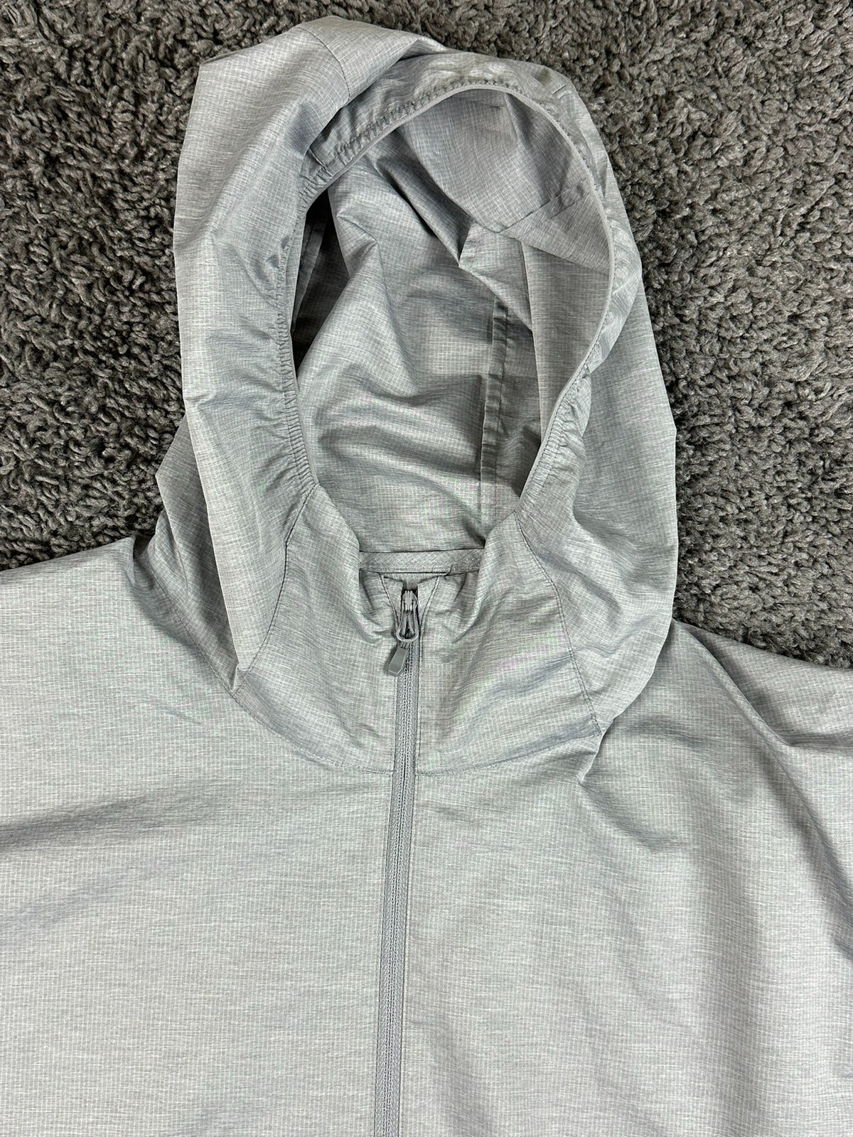 Uniqlo Men S Pocketable UV Protection Parka Jacket Gray Windbreaker Full Zip