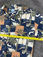 AFTCO Bluewater Mens Large L Hawaiian Fishing Shirt Marlin Sailfish Tropical
