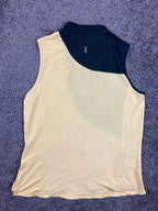 Jamie Sadock Womens Sleeveless Golf Vest Top Size L Yellow Black Zip Front