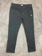 AS Colour Chino Pants Black Embroidered Boxer Skater Logo Size 34