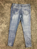Ashley Mason Distressed Skinny Jeans Blue with Zip Pockets – Girls Size 11