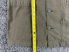 AllSaints Sapper Mens XL Military Overshirt Jacket Olive Green Distressed Cotton