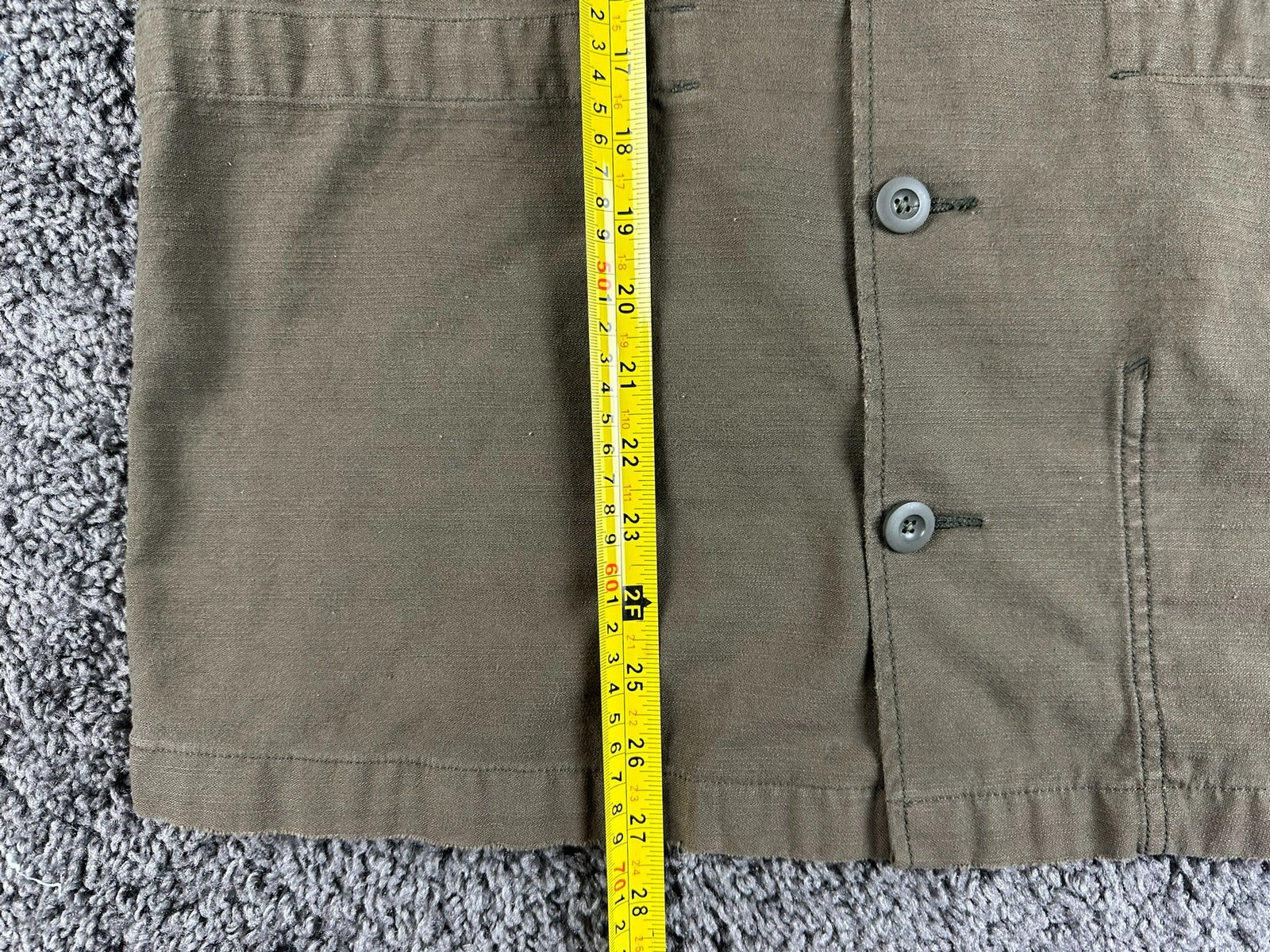 AllSaints Sapper Mens XL Military Overshirt Jacket Olive Green Distressed Cotton