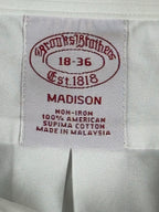 Brooks Brothers Madison Mens Dress Shirt 18/36 White Non Iron Supima Cotton