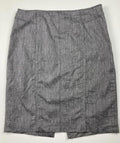 White House Black Market Linen-Blend Pencil Skirt Lined Gray Fleck Women’s Sz 12