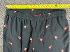 Ett:Twa by Anthropologie Womens Floral Wide Leg Pants Small Petite Black Cropped