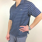 Nike Performance Polo Shirt Men’s Sz XL Blue White Striped Short Sleeve Golf Tee