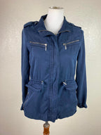 Trixxi Women’s Utility Full Zip Front Jacket- Navy Size XS