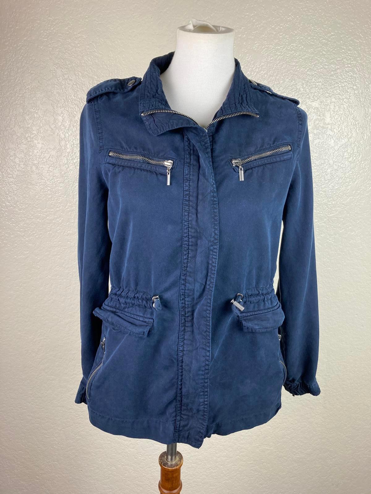 Trixxi Women’s Utility Full Zip Front Jacket- Navy Size XS