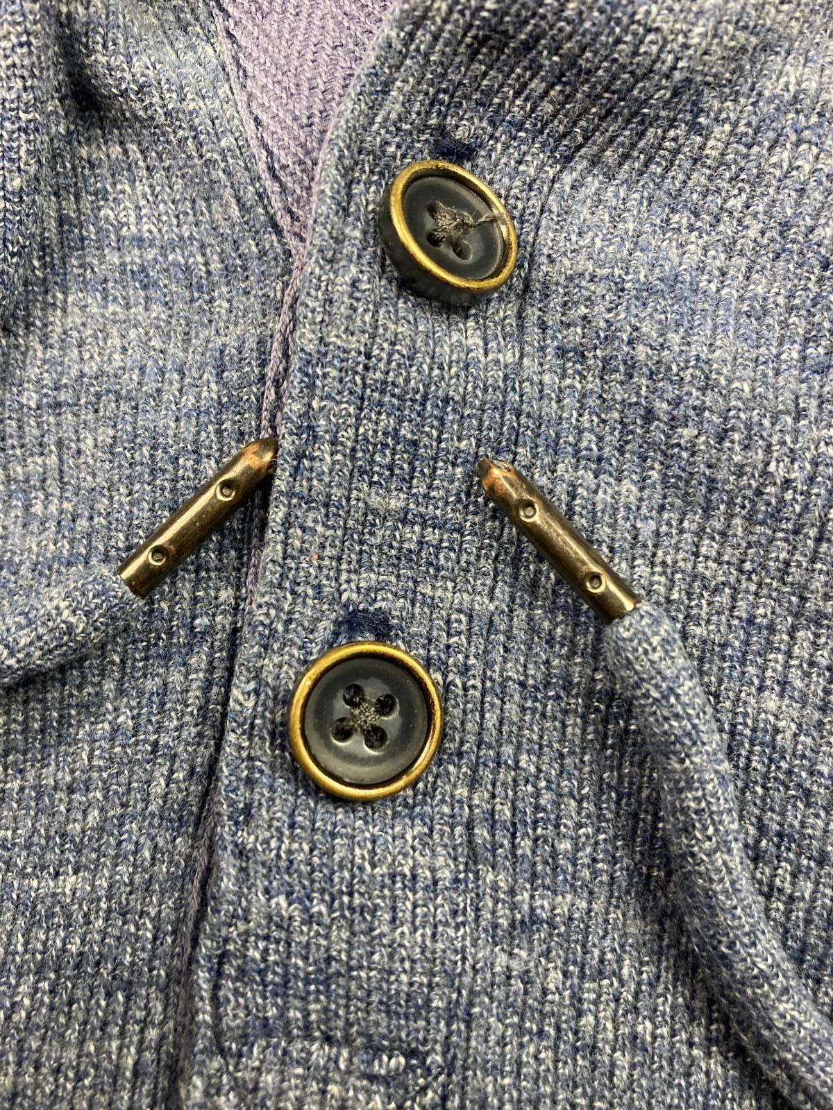 Marc Anthony Blue Pullover Hoodie Men’s Size X-Large Button Placket Mid Pocket