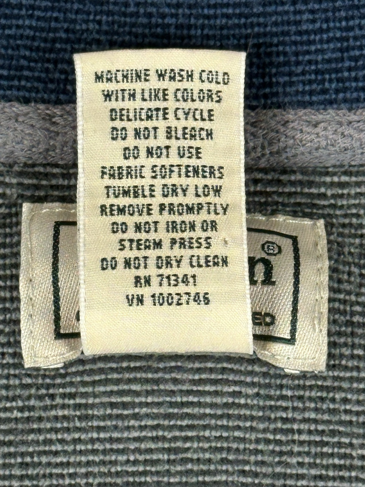LL Bean Mens Large Tall Blue Long Sleeve Henley Shirt Chest Pocket Textured Knit