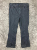 American Eagle Hi-Rise Skinny Kick Jeans Short Black Seam Split Hem Sz 14