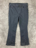 American Eagle Hi-Rise Skinny Kick Jeans Short Black Seam Split Hem Sz 14