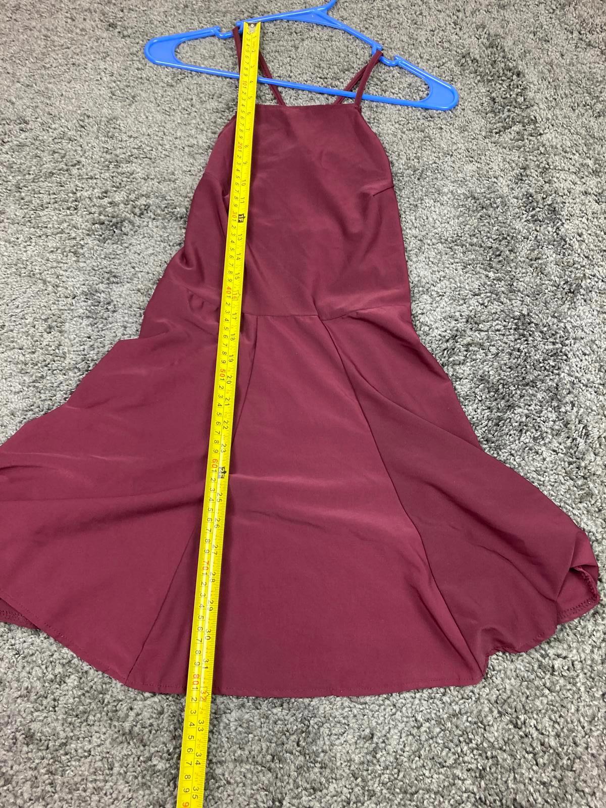 Brandy Melville Maroon Fit & Flare Mini Dress Size XS Made in Italy