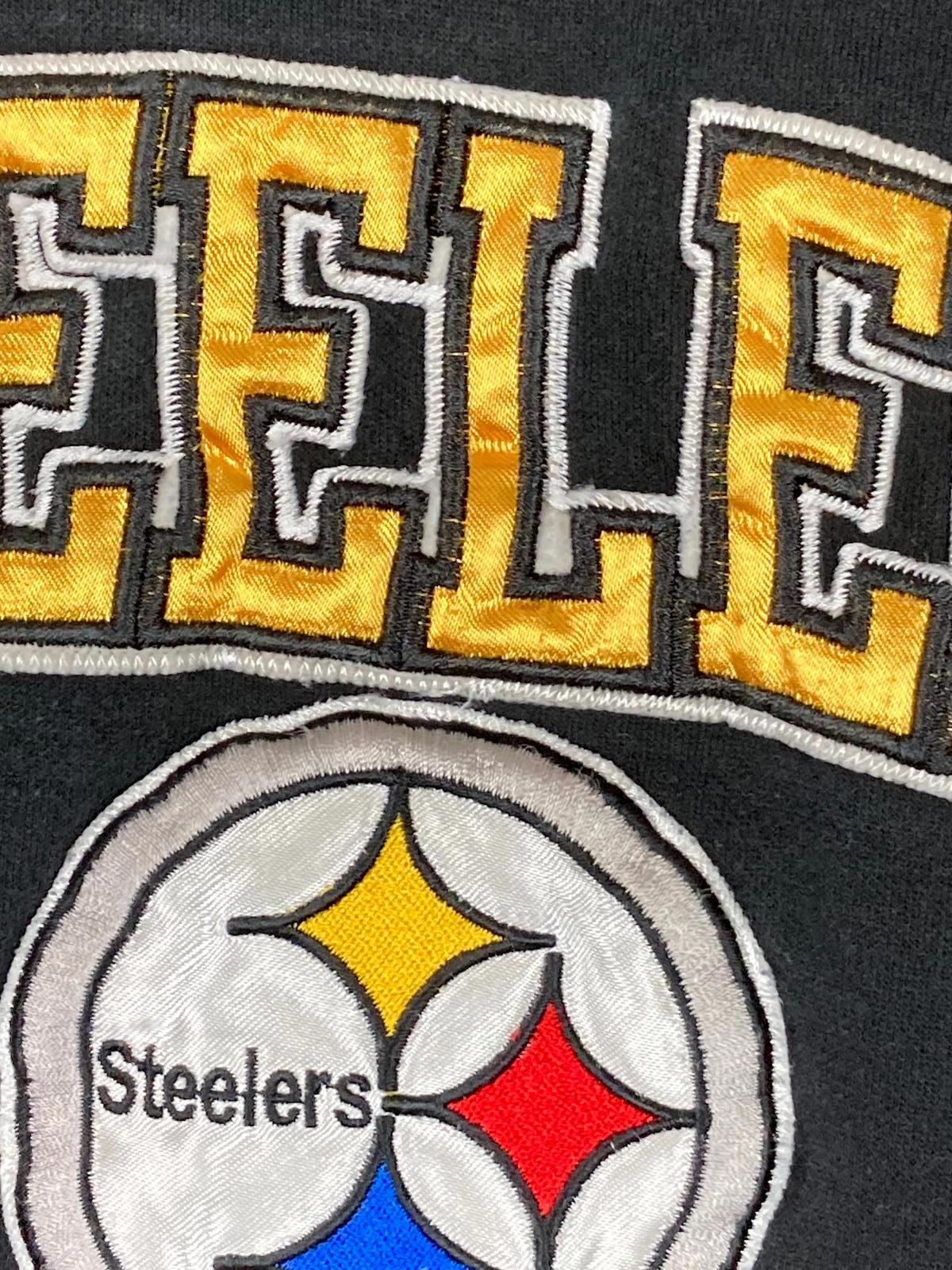 Pittsburgh Steelers Pullover Mens Hoodie Black Embroidered Logo Size Large