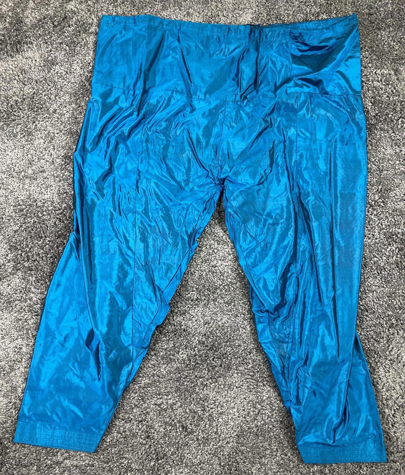 Kurta Dress Pants & Scarf Dupatta Set Women's Vintage 3-Piece Blue Embroidered