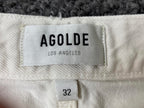 Agolde Lana Jeans Men 32 White 100% Cotton Made in Turkey Style A140-1183 Flaws