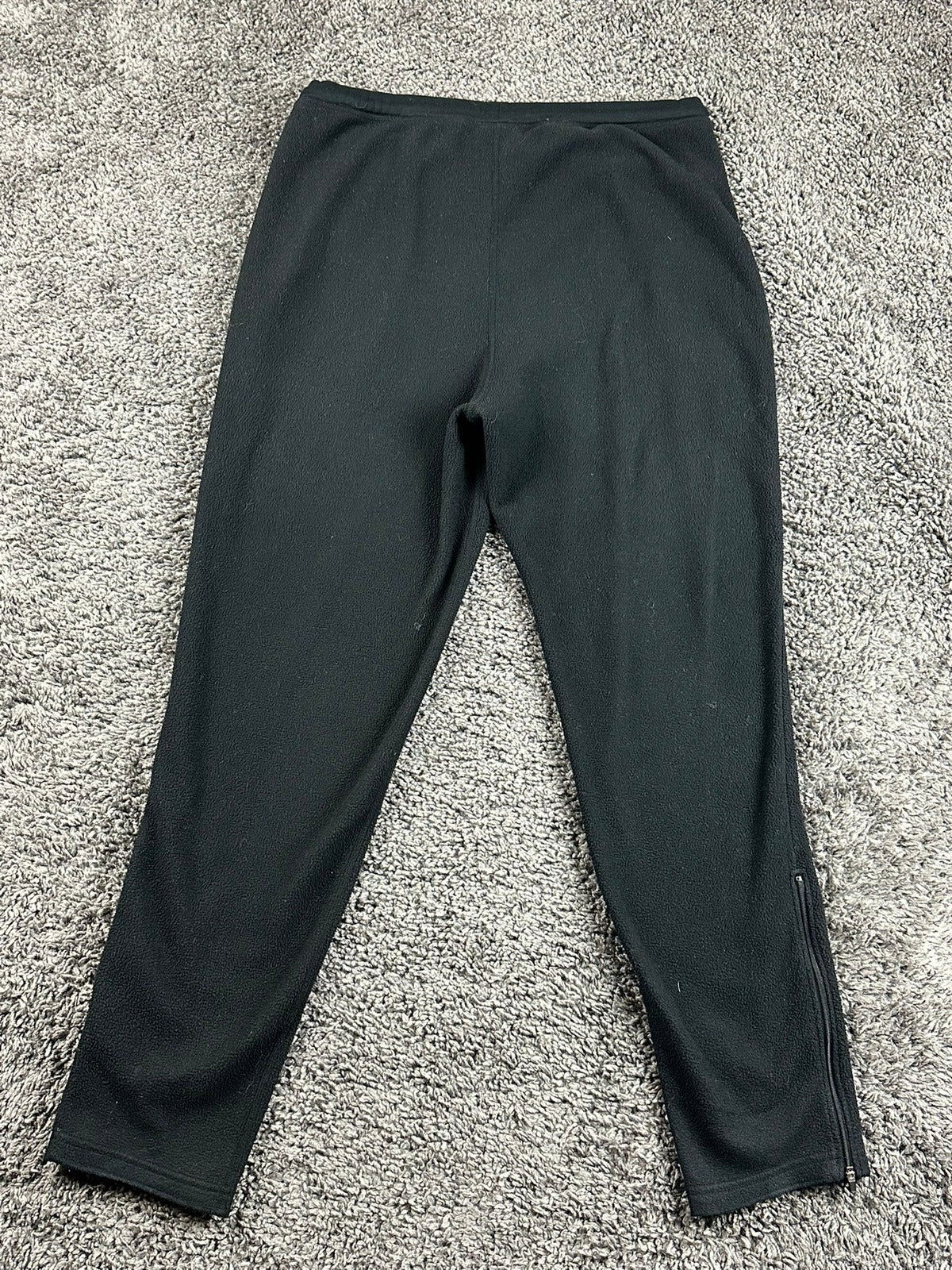 REI Vintage Polartec Fleece Pants Mens M Black Zip Pockets Ankle Zips