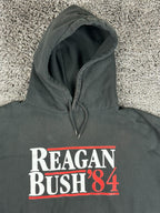 Reagan Bush 84 Hoodie Black Vintage Style Political Election Sweatshirt 3XL
