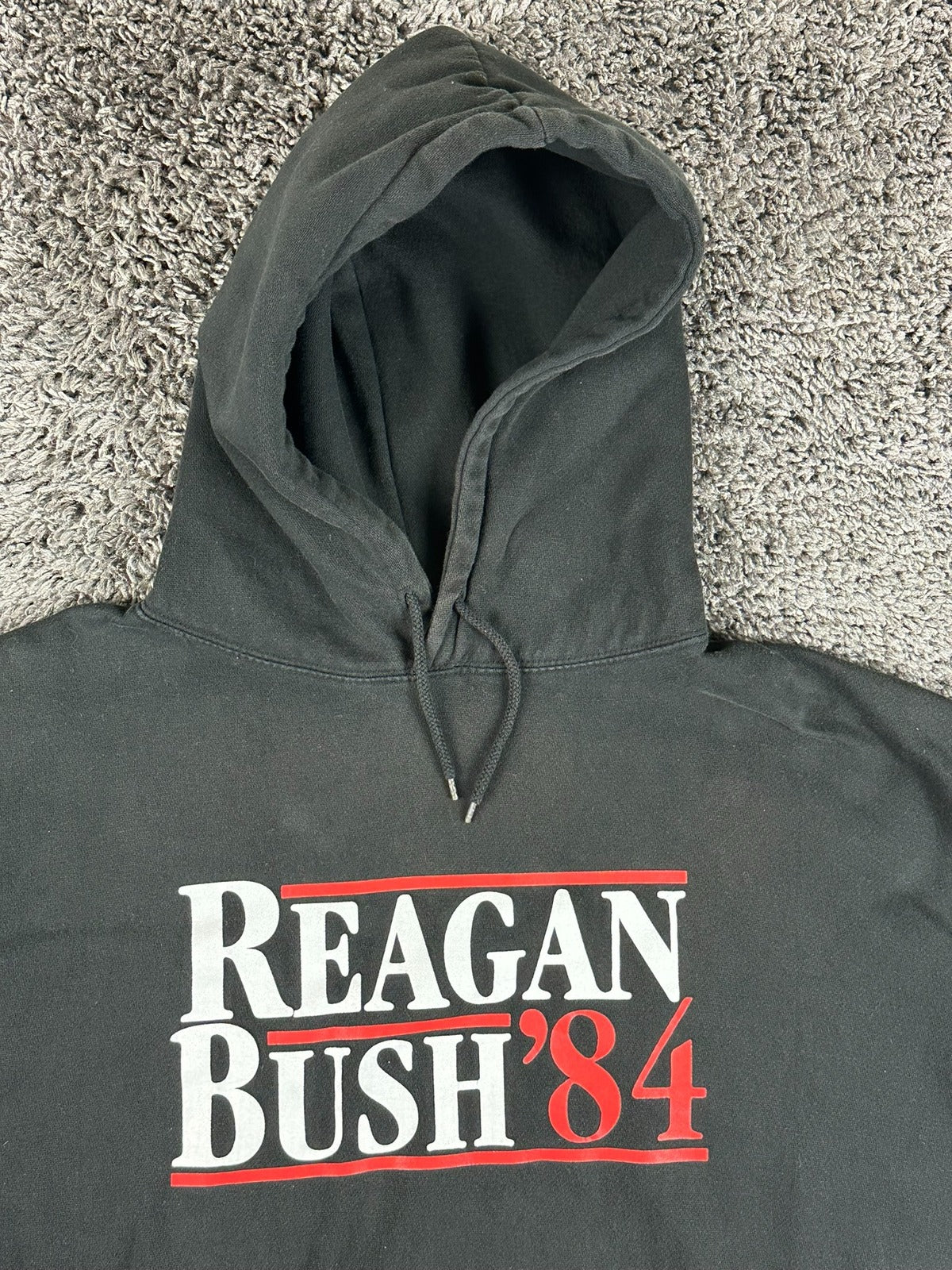 Reagan Bush 84 Hoodie Black Vintage Style Political Election Sweatshirt 3XL